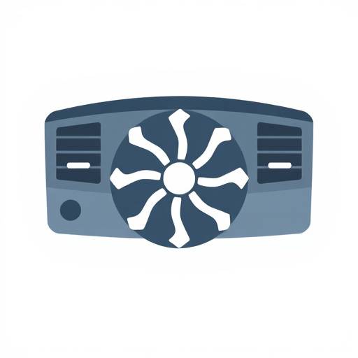 Icono de aire acondicionado automotriz con un copo de nieve y un ventilador
