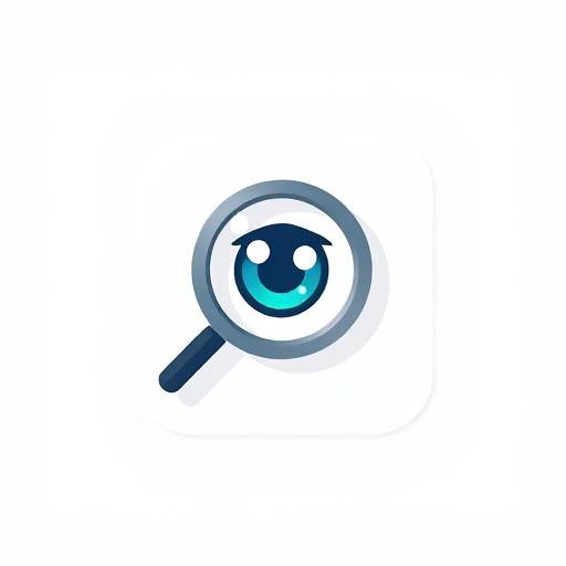 Icono de transparencia con un ojo abierto y una lupa